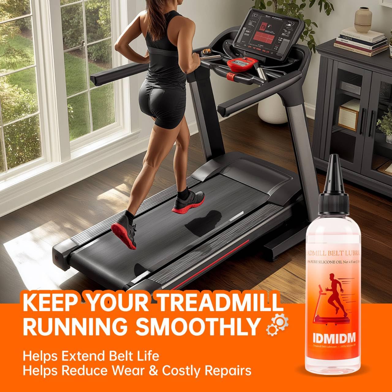 Skiennix Treadmill Belt Lubricant - 100% Silicone Oil, 4 fl oz | Easy-Apply Nozzle, Heat-Resistant, Reduces Noise & Friction