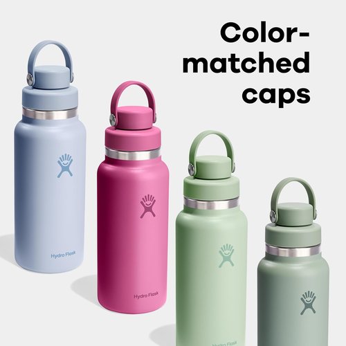 Hydro Flask Water Bottle - Insulated Stainless Steel - 40 Oz Wide Mouth Chug Lid, Leakproof Gray
