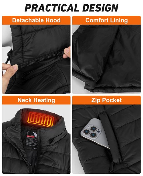 GISAEV Heated Vest for Men with 10,000ɱAh Βāttery Pack Included, Lightweight Winter Outdoor Men's Heating Vest (X-Large)