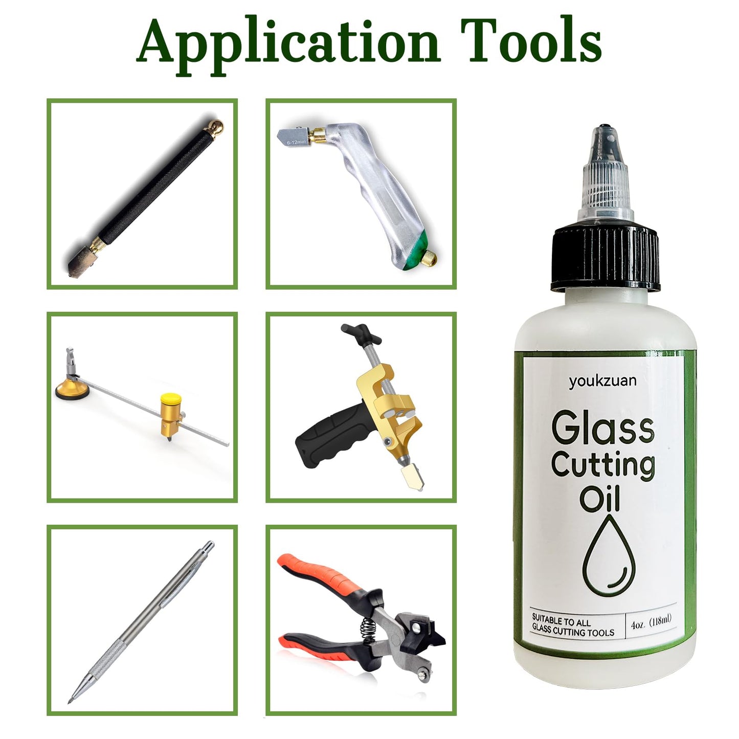 youkzuan Glass Cutting Oil, 4 oz Suitable to All Glass Cutting Tools, Glass Cutter Oil for Stained Glass, Glass Bottles, Tile Cutter, Mosaic, and Mirrors
