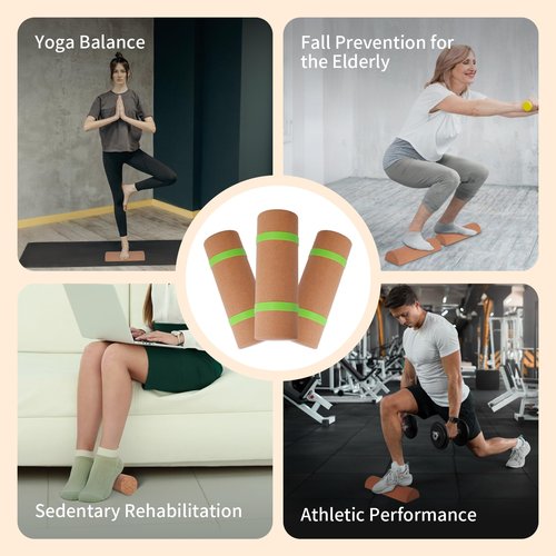 Craftspire Cork Balance Board, Ankle Stability Trainer & Foot Strengthener, Textured Natural Cork Wobble Board for Proprioception, Mobility & Physical Therapy, Balance Trainer for Adults & Seniors, Home Gym Fall-Prevention Training