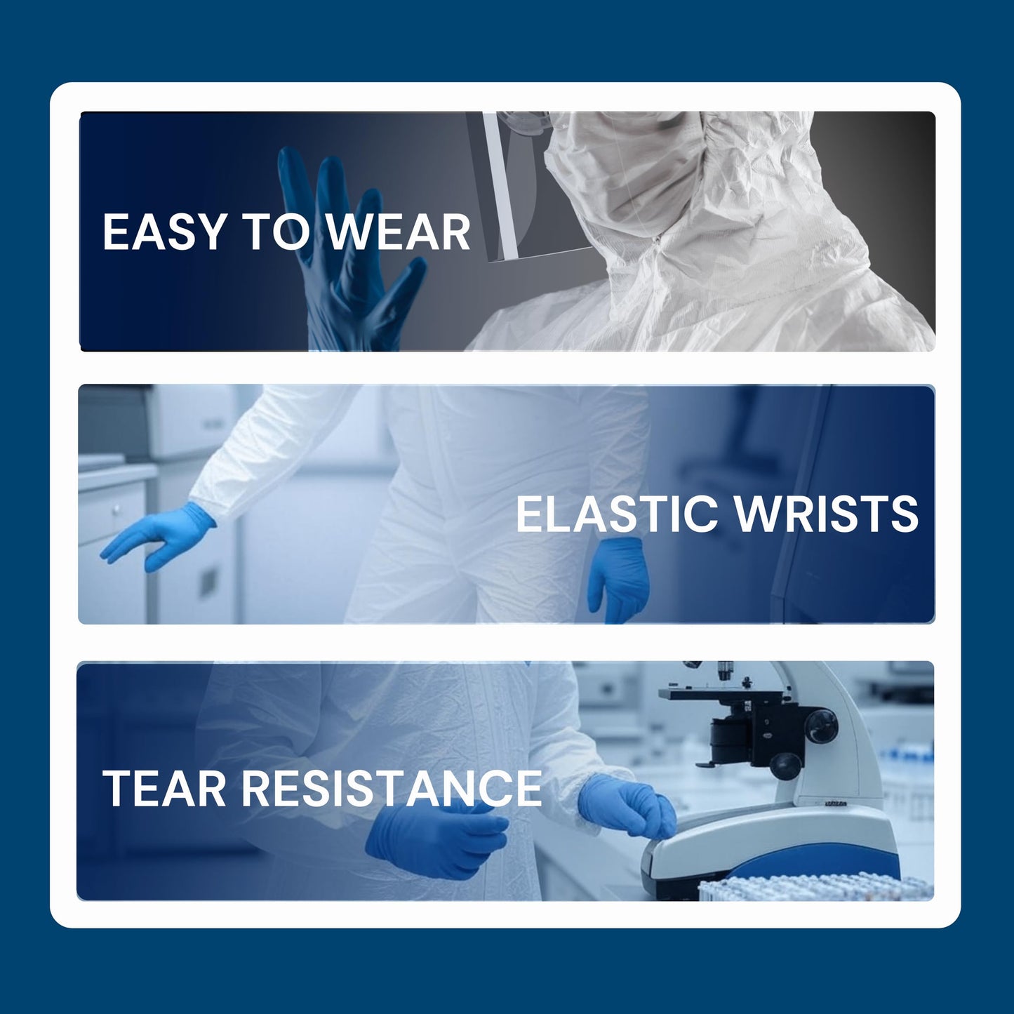 Hazmat Suit Disposable Full Body Hazmat Suit PPE Equipment with Protective Face Shield, Disposable Face Masks Pair of Blue Nitrile Gloves and Shoe Covers Coveralls for Men and Woman (Large)