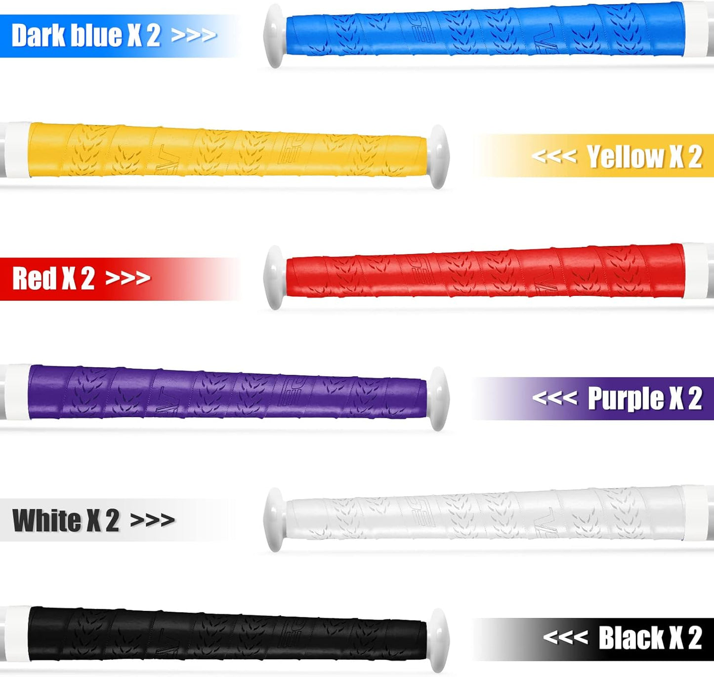 Sosation Bat Grip Tape - 12 Rolls of Comfortable, Soft, Full Adhesive Replacement for Baseball & Softball