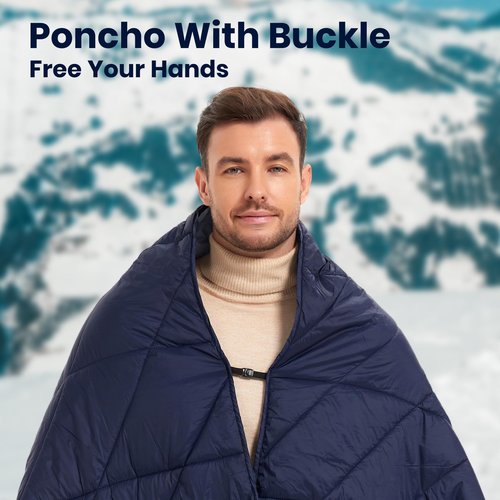 sheelokhwui Ultralight Puffy Blanket, Outdoor Camping Blanket, Water-Resistant and Packable, Great for Camping, Stadium, Traveling, Backpacking, Picnic and Beach. 79"x55". Royal Blue