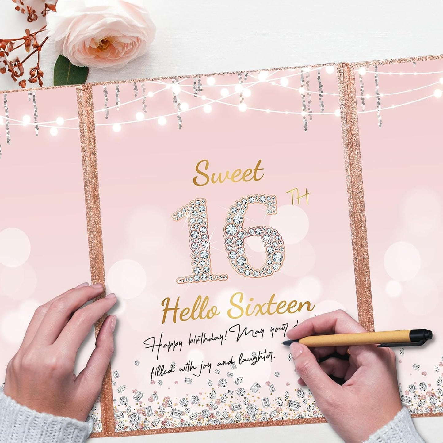 Regine Switzerland Sweet 16th Birthday Decorations - Creative Guest Book Alternative | Rose Gold Theme