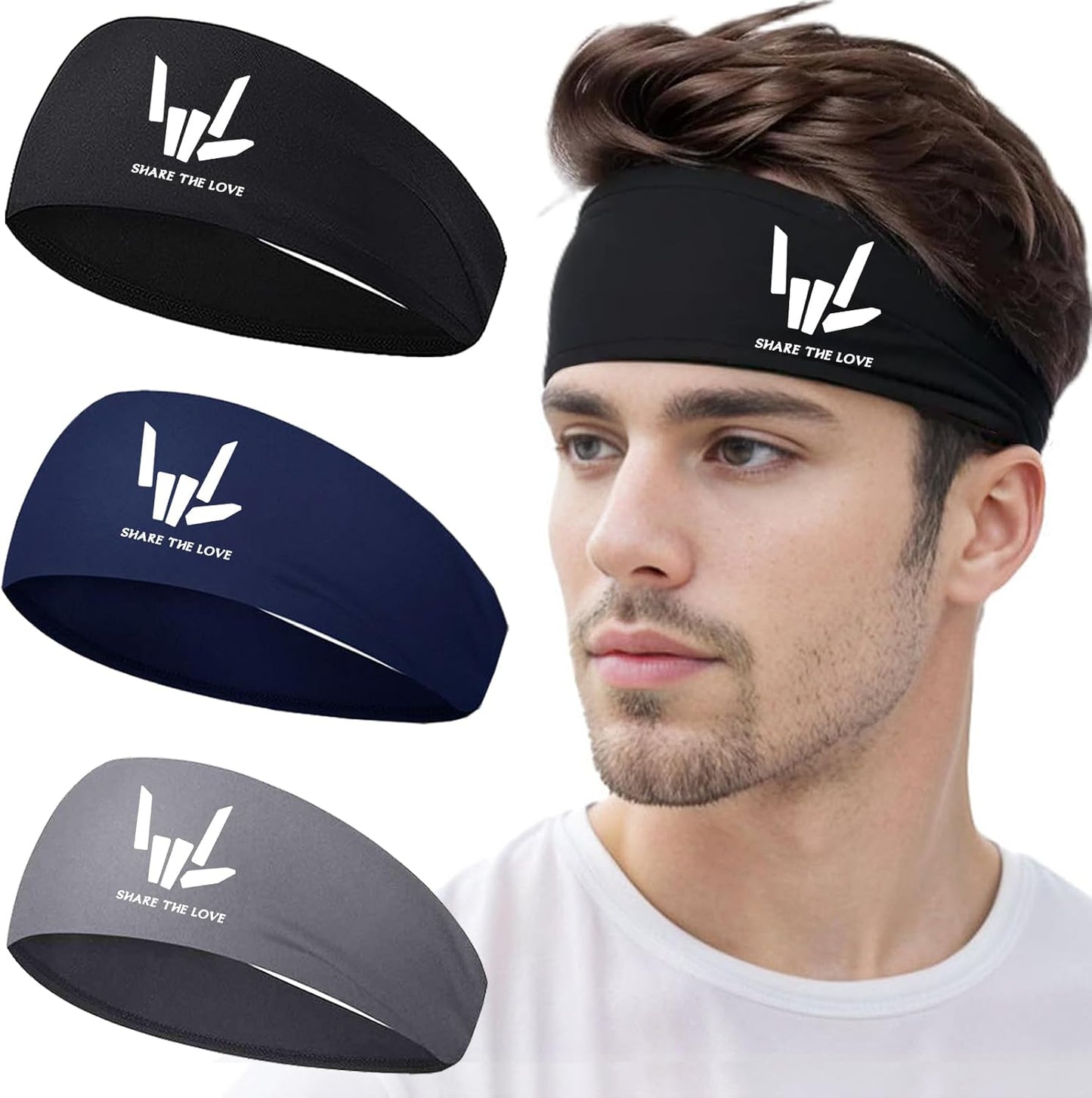 Skiennix 3-Piece Sweat Bands | Cooling Headbands for Men & Women | Ideal for Sports & Workouts