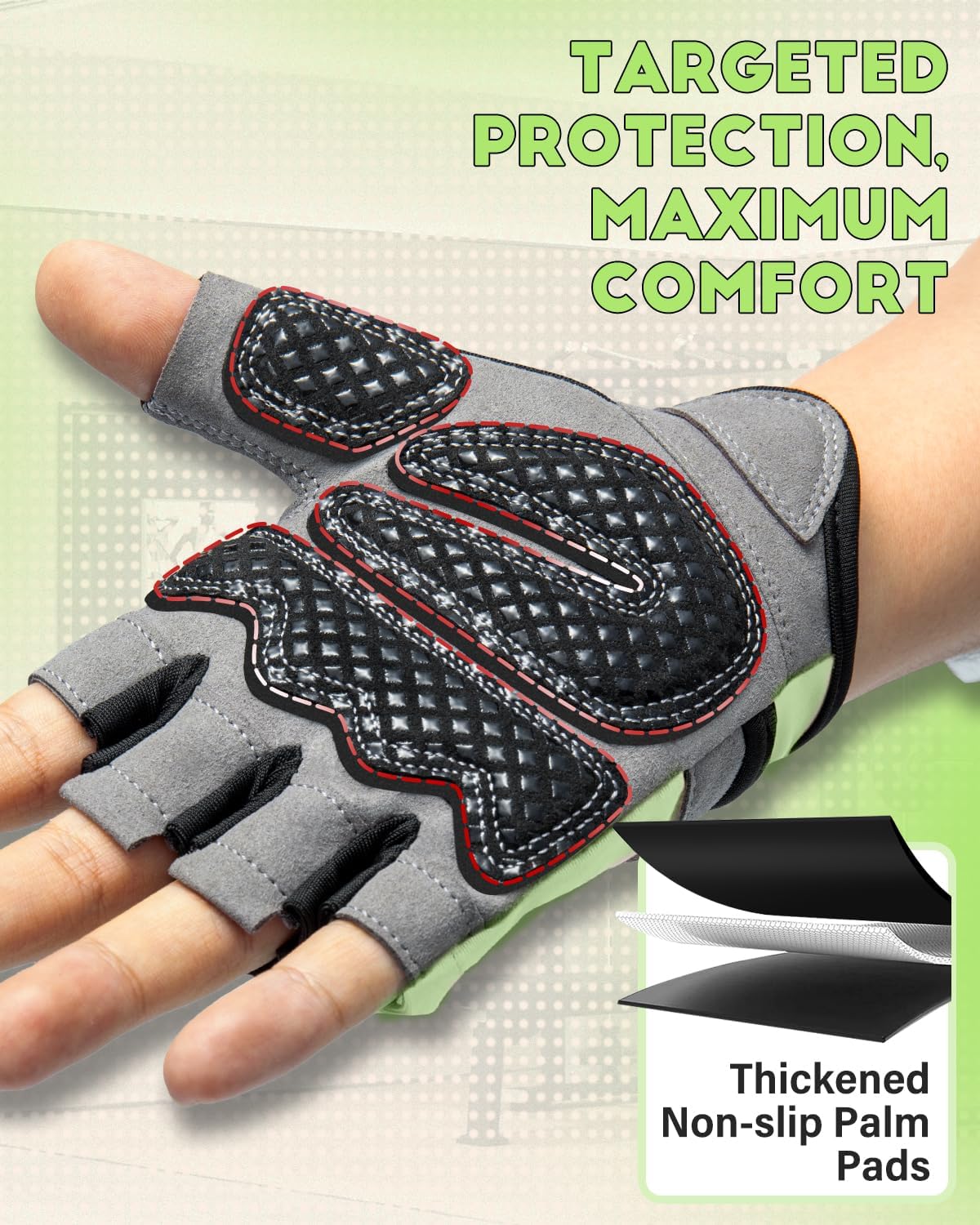VINSGUIR Workout Gloves - Lightweight Weight Lifting Gloves with Excellent Grip | Ideal for Gym, Cycling, and Fitness