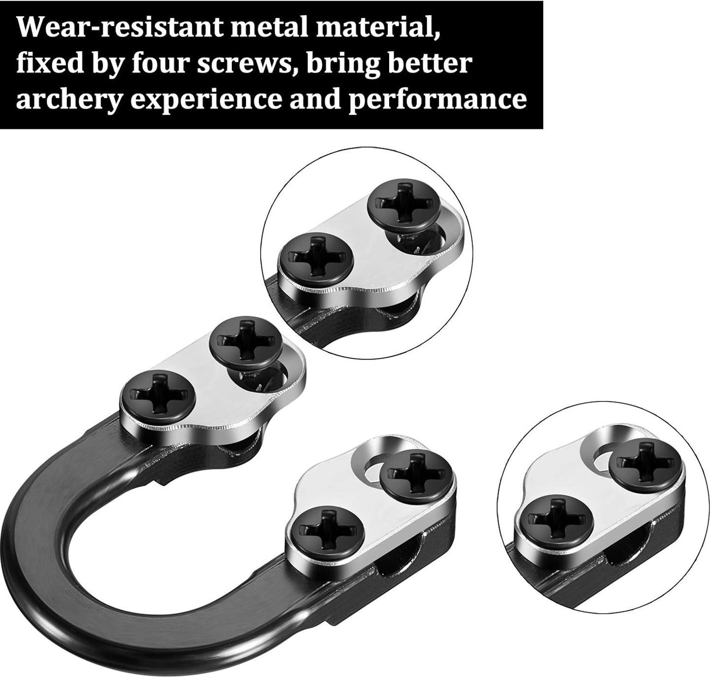 Sumind Archery D Loop - Metal U Nock D Ring Buckle Release with Screwdrivers | 2 Sets for Hunting