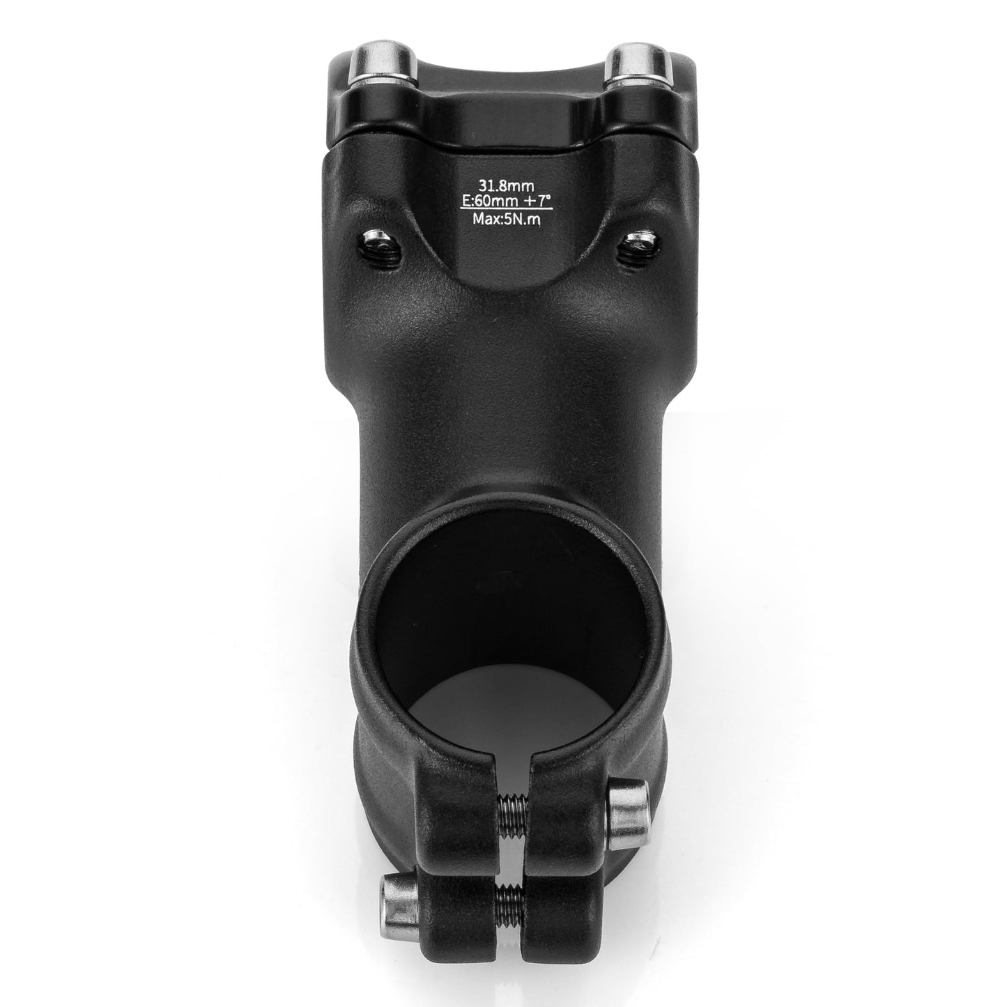 Kelxu 31.8mm Bike Stem 60mm 7-Degree Lightweight Aluminum Alloy Handlebar Stem Compatible with Mountain Bike, Road Bike, BMX (Black)