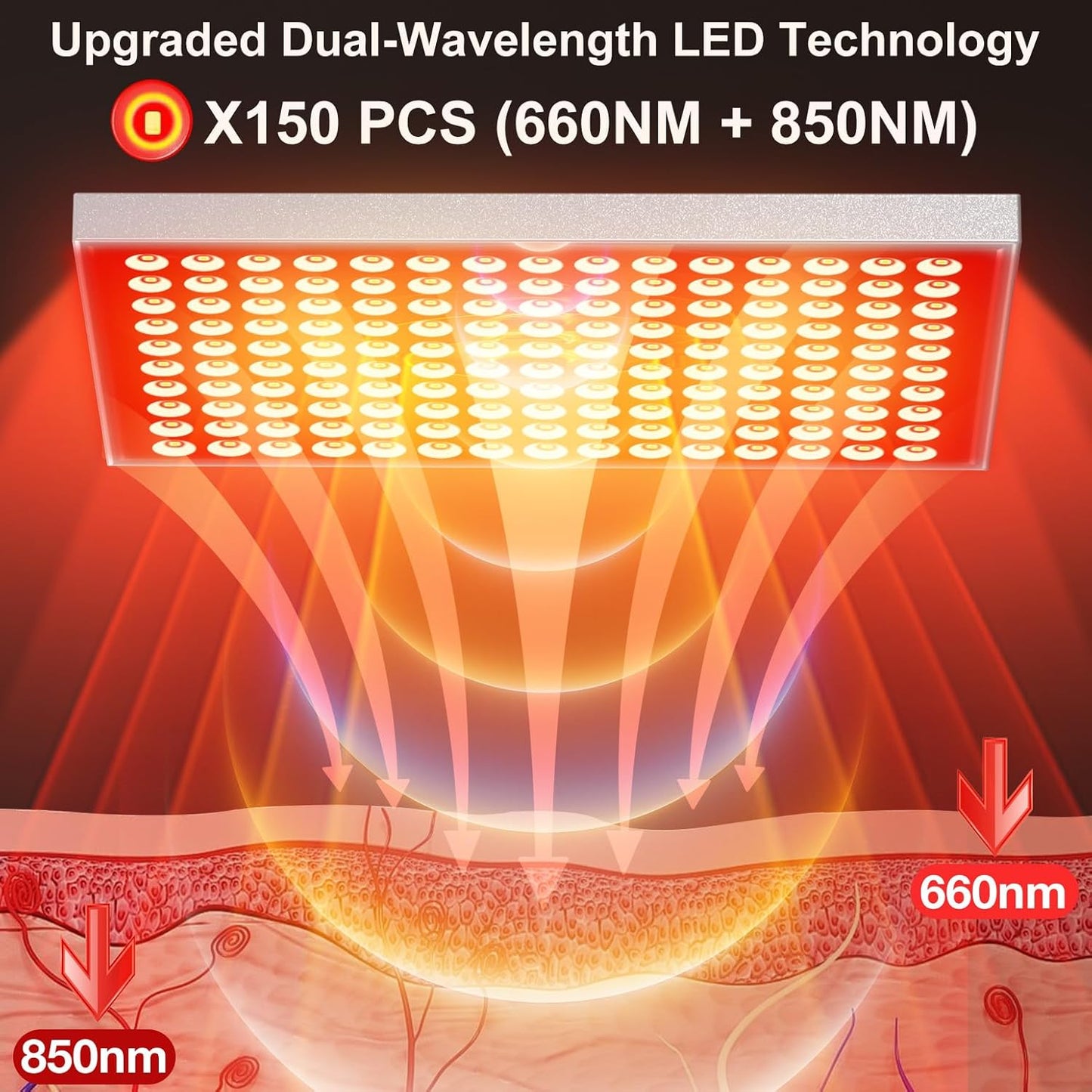 Red Light Therapy Lamp by [Brand Name] - 660nm & 850nm Infrared LED Panel Light | Adjustable Stand for Home, Office, Gym