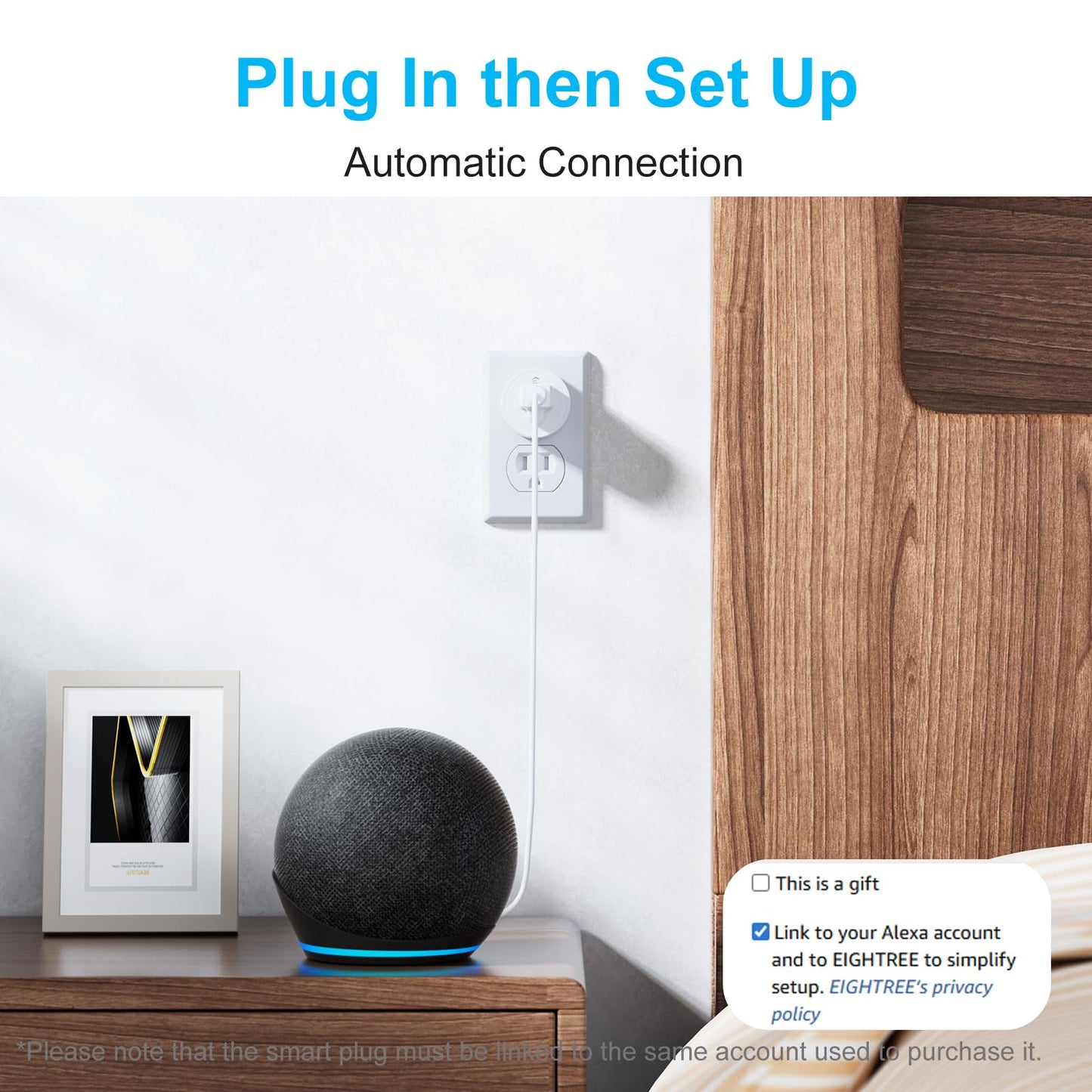 EIGHTREE Smart Plug Compatible With Alexa, Voice Control, Outlet Timer, 10A, 2024 New Upgraded