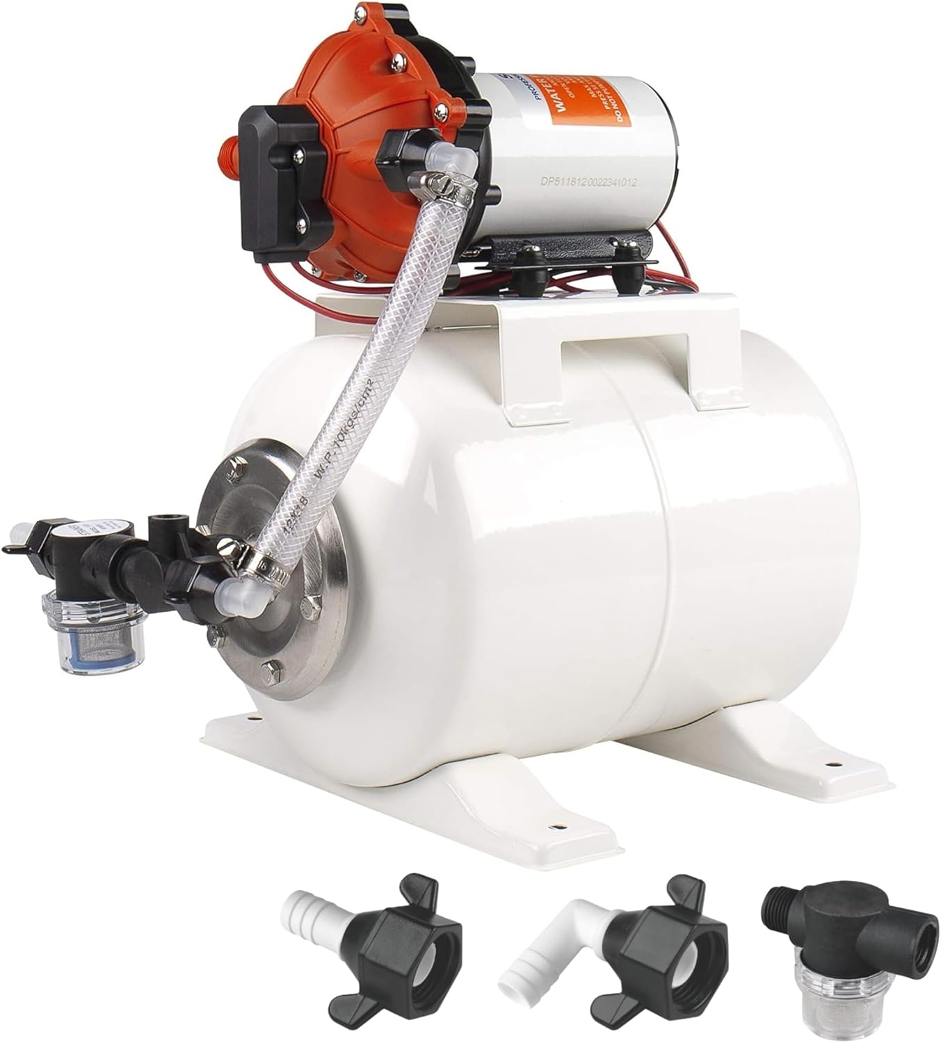 SEAFLO Marine Water Pump - 12V DC 60 PSI 5.5 GPM with 2 Gallon Accumulator Tank System | Quiet Operation & 4-Year Warranty