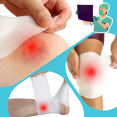 Nuanchu 2 Rolls Non-Woven Stretch Tape Breathable Bandage Tape Cohesive Wrap Roll Film (White,4 Inch X 10.94 Yard)