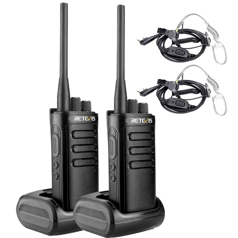 Retevis RB85 2 Way Radio for Adults Long Range,High Power Professional Walkie Talkies with Earpiece,Rechargeable Two Way Radios,AI Noise Cancelling,for Security Hotel Church(2 Pack)