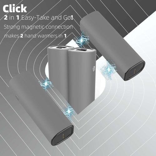 Hand Warmers Rechargeable 2 Pack, 10000 mAh Electric Hand Warmer,360°Surround Heat Magnetic Electric Handwarmer,3 in 1 Reusable Electric Heater & Power Bank with Fast Charging Station
