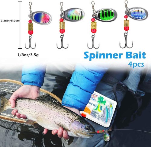 Fishing Lure Tackle Set - Premium Saltwater & Freshwater Bait Kit with Jig Hooks, Spoon Lures & More