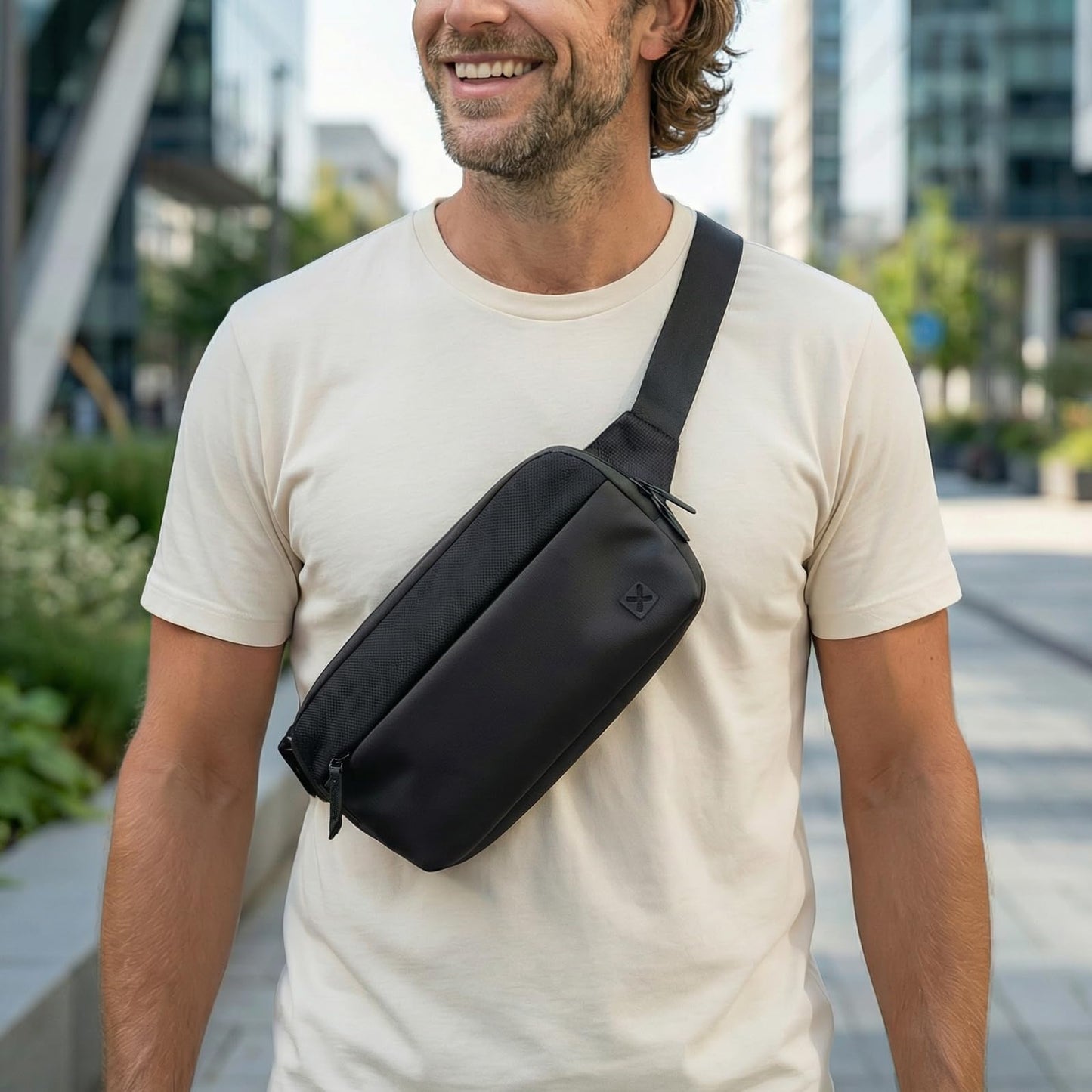 ApeX Sling Bag – Odor Proof Crossbody EDC Bag with 6-Layer Carbon Lining, 1680D Cordura® Ballistic Nylon, Tamper-Proof Zippers, Magnetic Buckle, Adjustable Strap