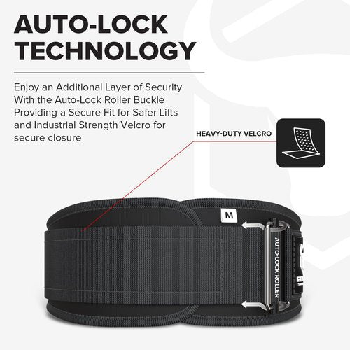 Weight Lifting Belt for Men and Women,Performance Auto-Locking Weightlifting Belt for Cross Training, Functional Fitness,Squats and Deadlift Contoured Weight Belts (Medium, Black)
