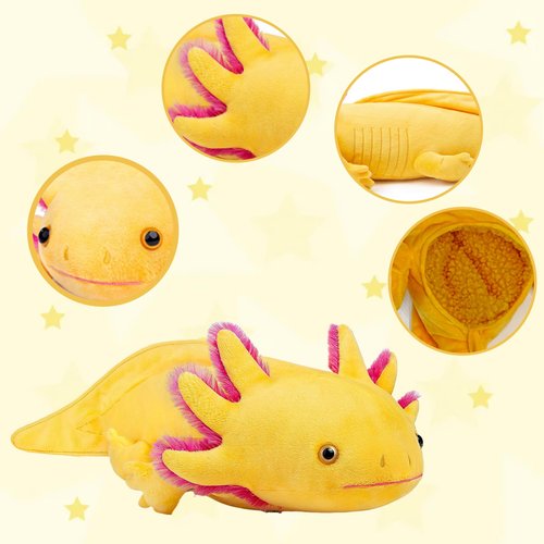 Funny Pink Axolotl Golf Headcover, Small Size Fits Hybird and Irons, Large Size Fits Standard 460cc Driver Head, Colors Animals Plush Golf Club Head Covers for Mens