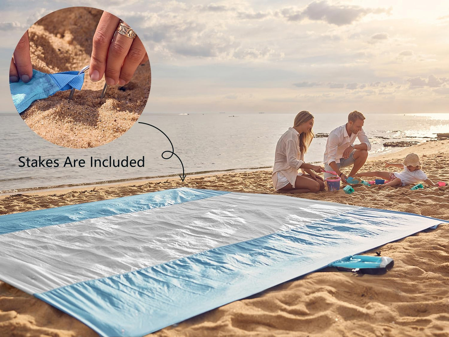 WEKAPO Beach Blanket - Sandproof Waterproof Extra Large Mat | Quick Drying for Camping, Picnic, and Vacation