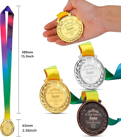 Custom Gold Medals - Personalized Award Medals for Sports, School Events & Ceremonies | Design Your Own
