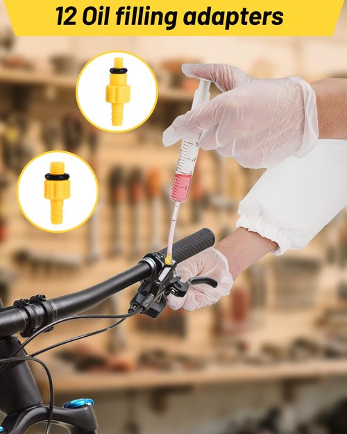 ezmtb Brake Bleed Kit for Shimano, TEKTRO, TRP Hydraulic Disc Brakes, Bicycle Hydraulic Brake Bleed Kit Including 120 ML Mineral Oil Brake Fluid, Funnel