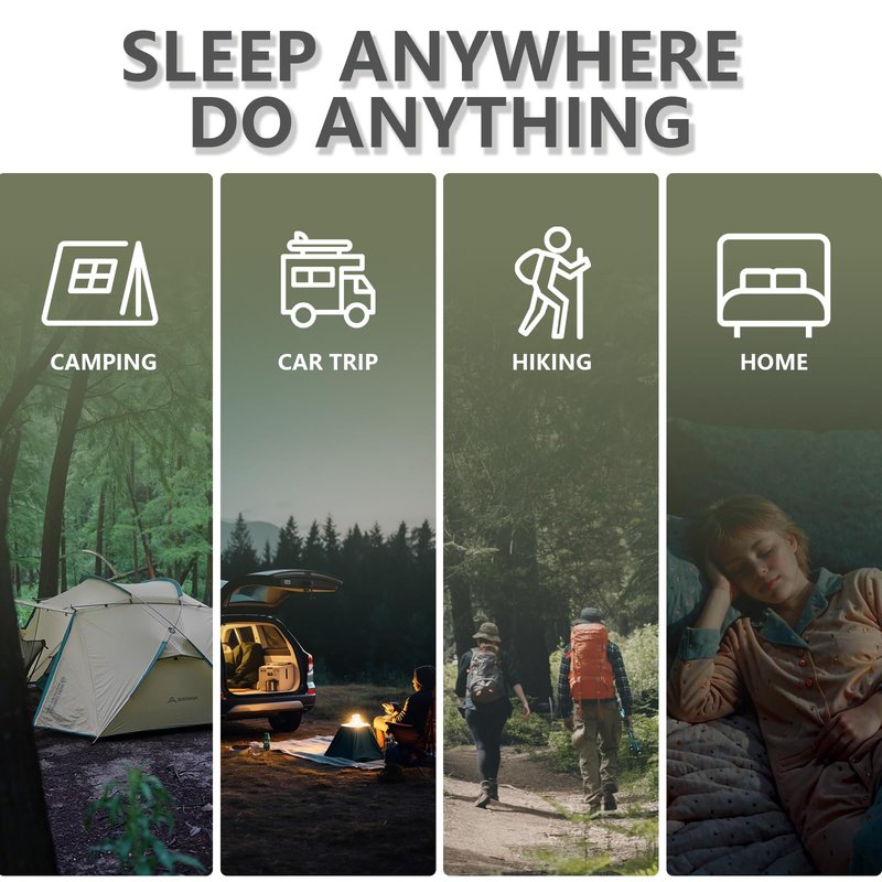 BISINNA Mummy Sleeping Bag for Adults 14-41℉ Cold Weather 3-4 Season Camping Sleeping Bags with Compression Sack for Backpacking Hiking Traveling (Green)