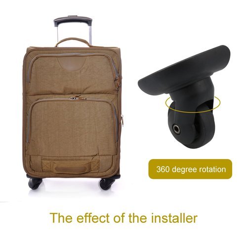 Etfbuy Multi-functional Luggage Wheel 115W Series Replacement for W293 Black High Elastic PU Wheel 75x26mm