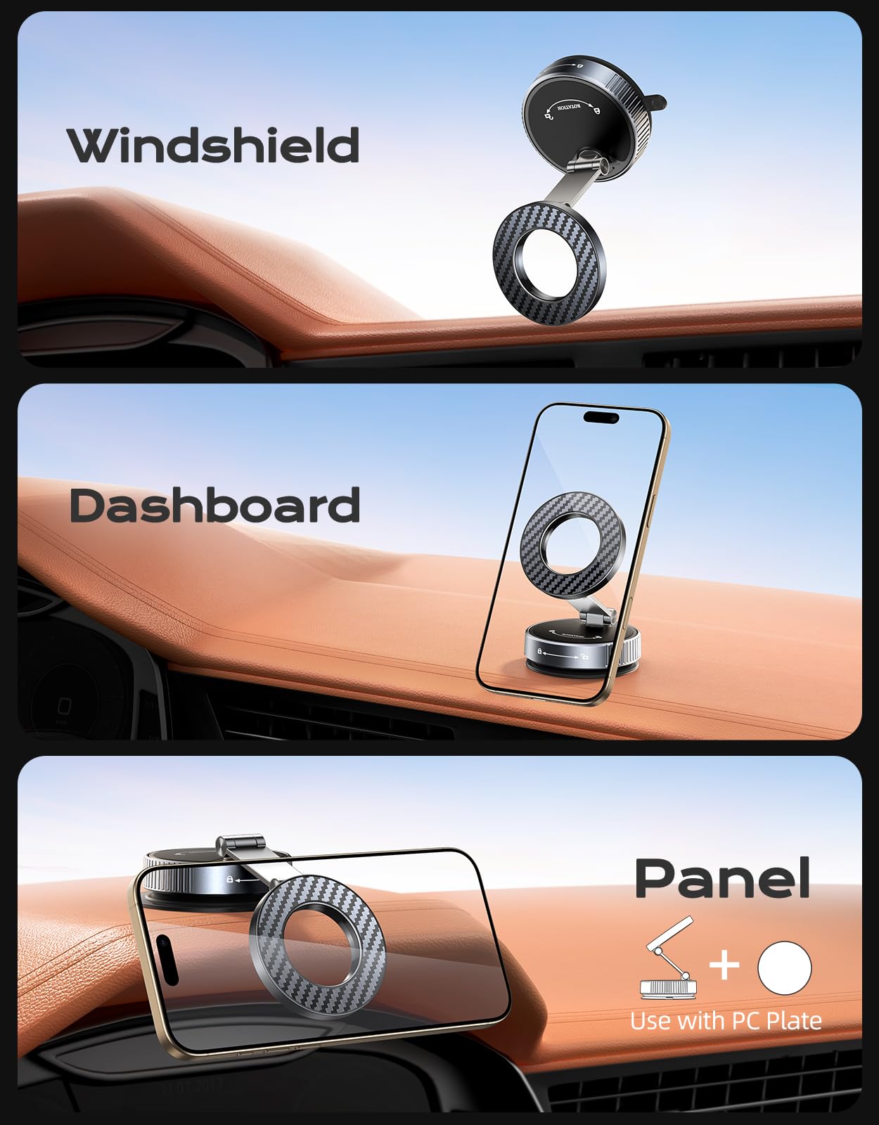 Viccux 2026 Upgraded Vacuum Magnetic Phone Holder for Car, 89LB Suction