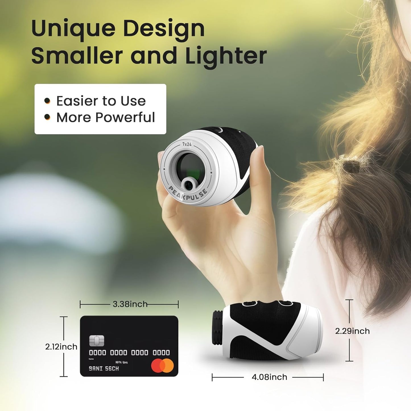 PEAKPULSE Golf Range Finder - 1200 Yards Mini Lightweight with 7X Magnification | Rechargeable for Men & Women