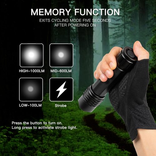 KunHe Rechargeable Flashlight High Lumens,Duty Flashlight with Belt Holster, Bright LED Tactical Flash Light with 4 Modes, Long Lasting IPX7 Water Resistant for Security, Police