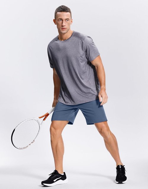 GGJ Men's Athletic Shorts - Lightweight Quick-Dry Design with 2 Zipper Pockets | Available in 7"/5"/9" Sizes