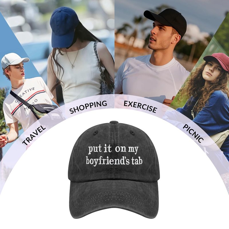 Put it on My Husbands Tab Hat for Women Funny Hats for Wife Adjustable Washed Cotton Baseball Cap
