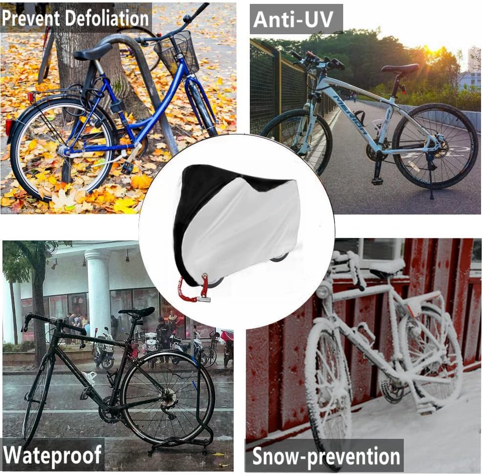 Skiennix Outdoor Waterproof Bike Covers - Secure Lock Hole for Mountain & Electric Bikes