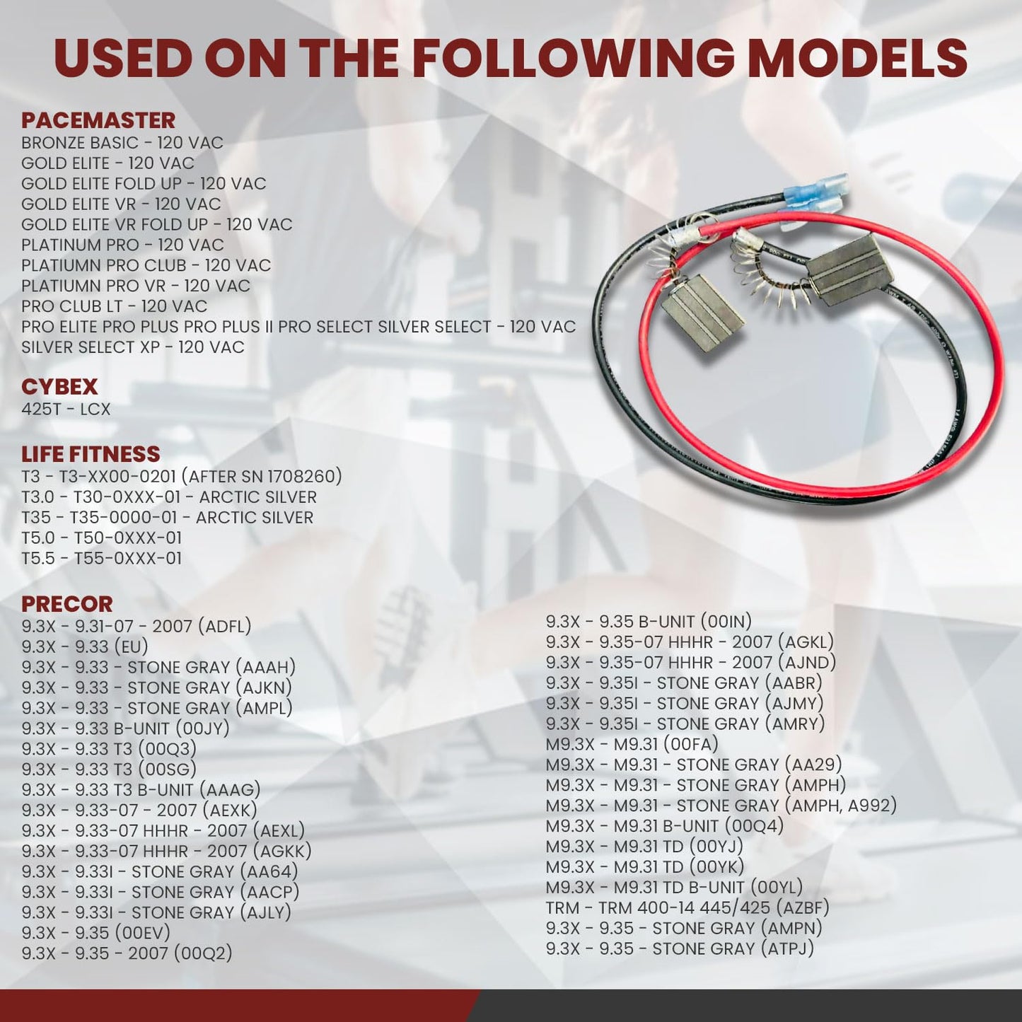 Mcmillan SK-18553 Treadmill Motor Carbon Brush Kit – High-Speed DC Drive Motor Brushes, Reduces Heat, Replaceable Power Tool Brushes Compatible with PaceMaster, Cybex, Precor, Life Fitness