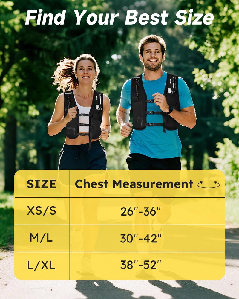 MOKURA Running Vest for Women Men, Lightweight Hydration Vest with 500ML Soft Flask & Phone Holder, Reflective Running Backpack, Adjustable Run Pack Water Bottle, Runner Marathon Essentials, Black