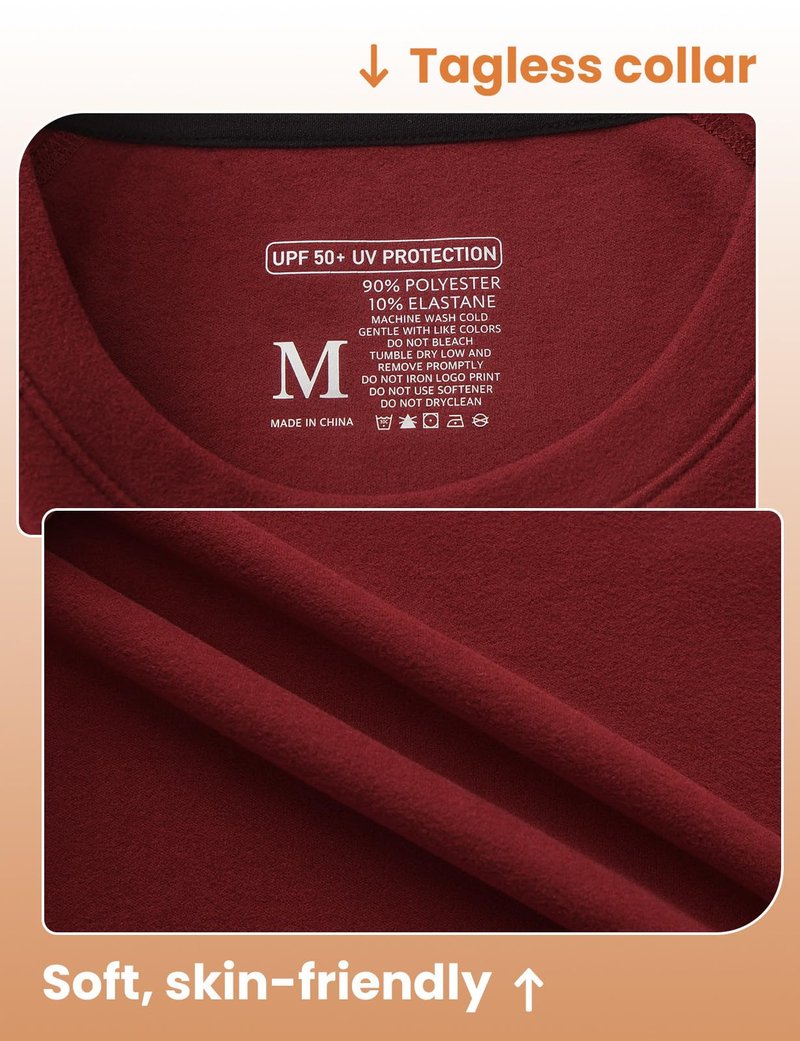 MOHEEN Women's Fleece Sweatshirt Thermal Shirts Long Sleeve Insulated Tops Base Layer Red L