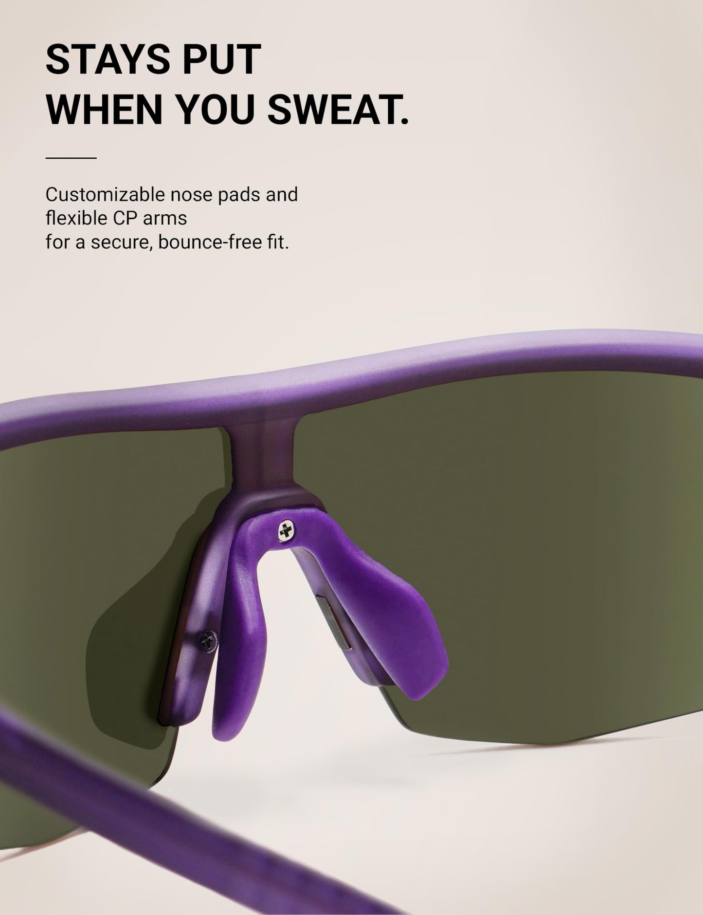 TIJN Anti-Slip Sports Sunglasses for Men Women, UV400 Running Baseball Cycling Golf Hiking Fishing Wrap Around Outdoor Glasses, Mechapulse