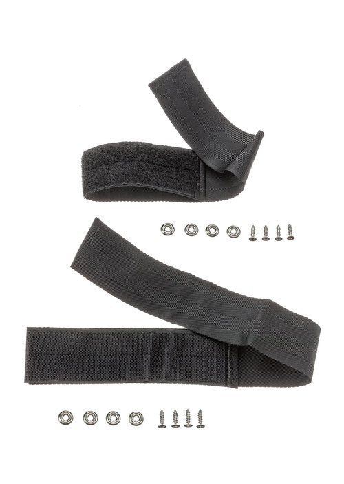 Attwood 12760-7 Boat Deck Rod Holder Set — for Up to 5 Rods, 10-Inch Handle Strap, 6-Inch Rod Tip Strap, Stainless Hardware, Black