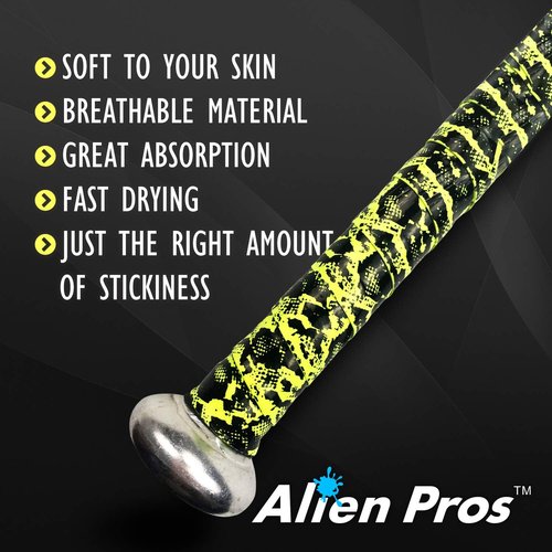 ALIEN PROS Baseball Bat Grip Tape - 0.5MM Precut for Pro Feel - Ideal Replacement for Old Grips