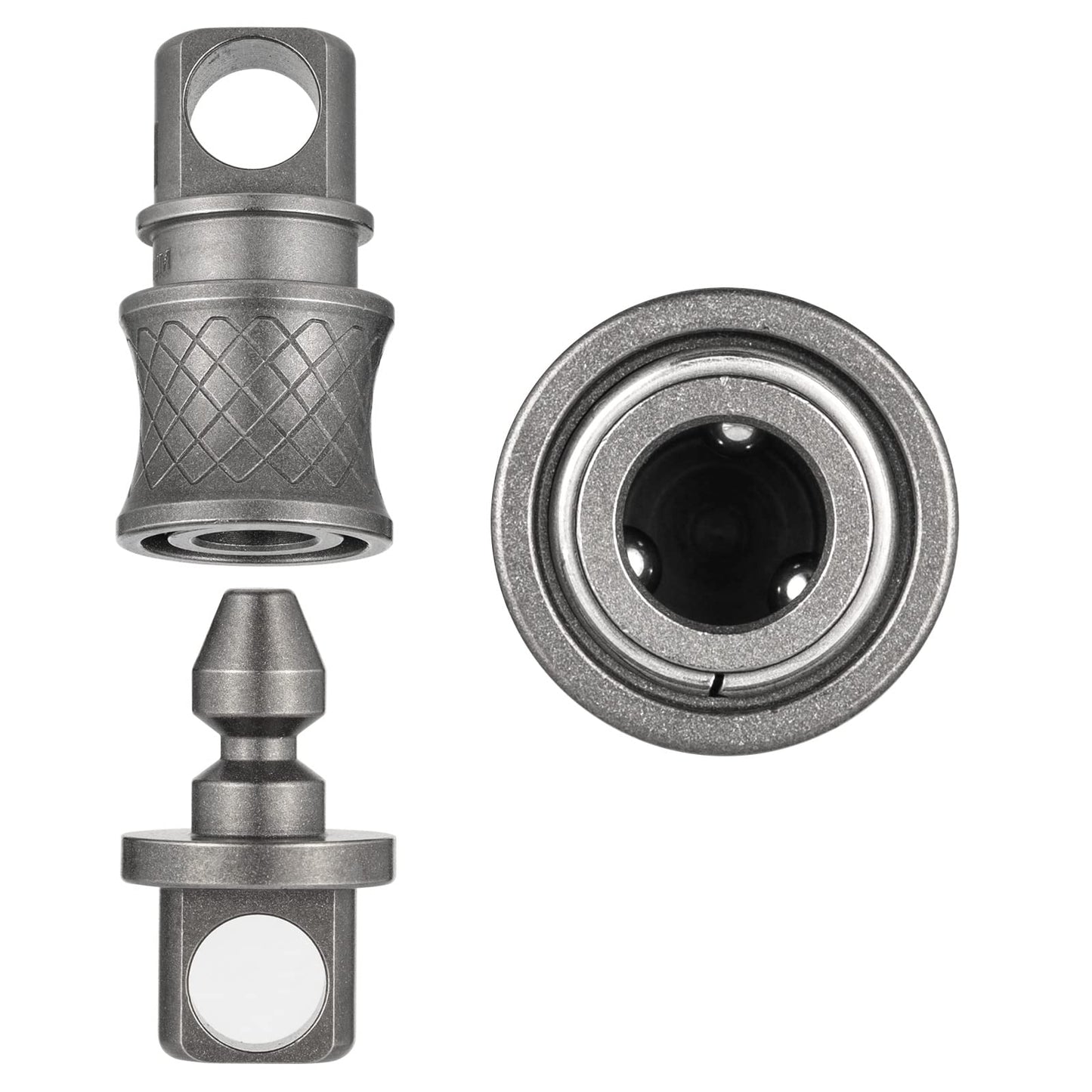 BANG TI Titanium Quick Release Swivel Keychain, Pull Apart Detachable Keychain Heavy Duty Car Key Holder with 4 Stainless Steel Key Rings （S 2-Pack）