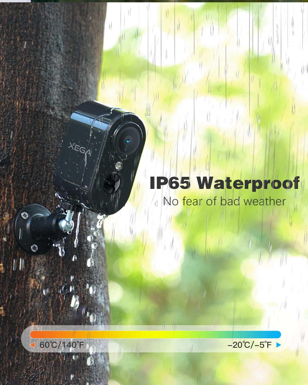 Xega 4G Cellular Security Camera Indoor Built-in SIM Card, 2K No Wi-Fi Camera Portable, LTE Cameras with 6000mAh Battery, PIR Motion Detection, Color Night Vision, 2-Way Audio, TF/Cloud