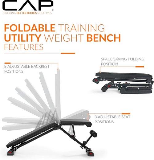 CAP Barbell Adjustable Multi-Purpose Strength Training Weight Bench - Versatile Design & Options