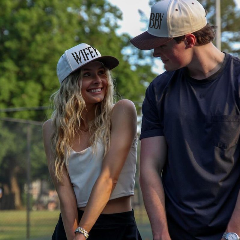 Hubby and Wifey Trucker Baseball Hats, Engagement Gifts for Couples, Wedding Gifts, Bridal Shower Gifts, Honeymoon Essentials