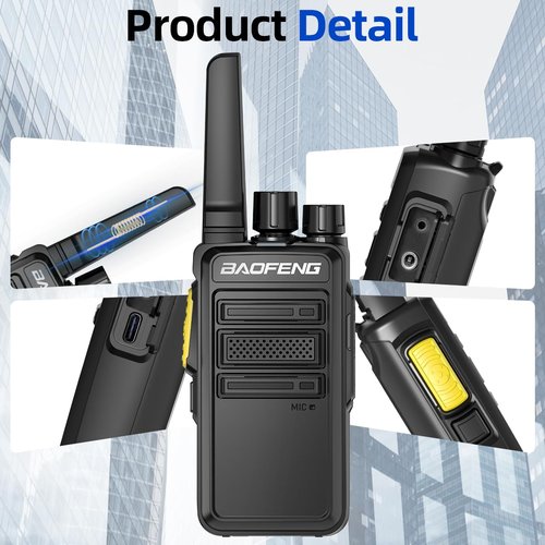Walkie Talkies Long Range Rechargeable Encrypted Two Way Radios for Adults with Earpieces,Portable 2 Way Radio 1500mAh UHF Handheld VOX Family Walky Talkie with USB-C for Hiking Camping Skiing,2 Pack