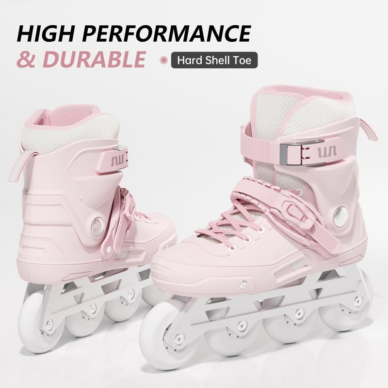 SWAY Professional Inline Skates for Adult, High Performance Roller Skates for Women Men, Racing Skates for Teens, Male, Female, Roller Blades Size 4-10, ABEC-11 Bearing (Pink, XL - (7.5-8.5M/8-9W))