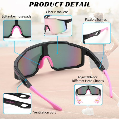 FEISEDY Sports Sunglasses Mens Women Baseball Biking Cycling Sunglasses for Teens UV400 Protection B2388