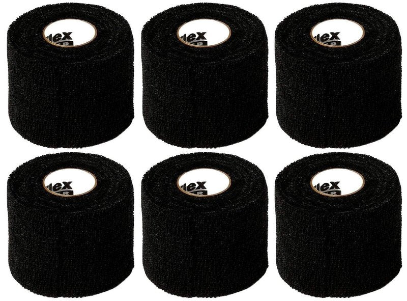 Powerflex Stretch Athletic Tape - 6 Rolls, 2", Black