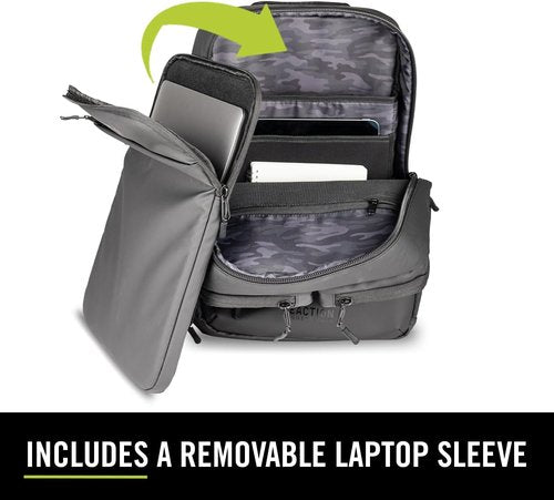 Kenneth Cole REACTION Travel Laptop Backpack - 17-Inch Coated Polyester, Stylish Black Design