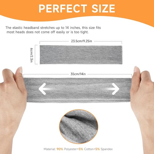 Buyisgle Workout Headbands for Women - 8PCS Non-Slip Elastic Sport Hair Bands for Yoga & Gym
